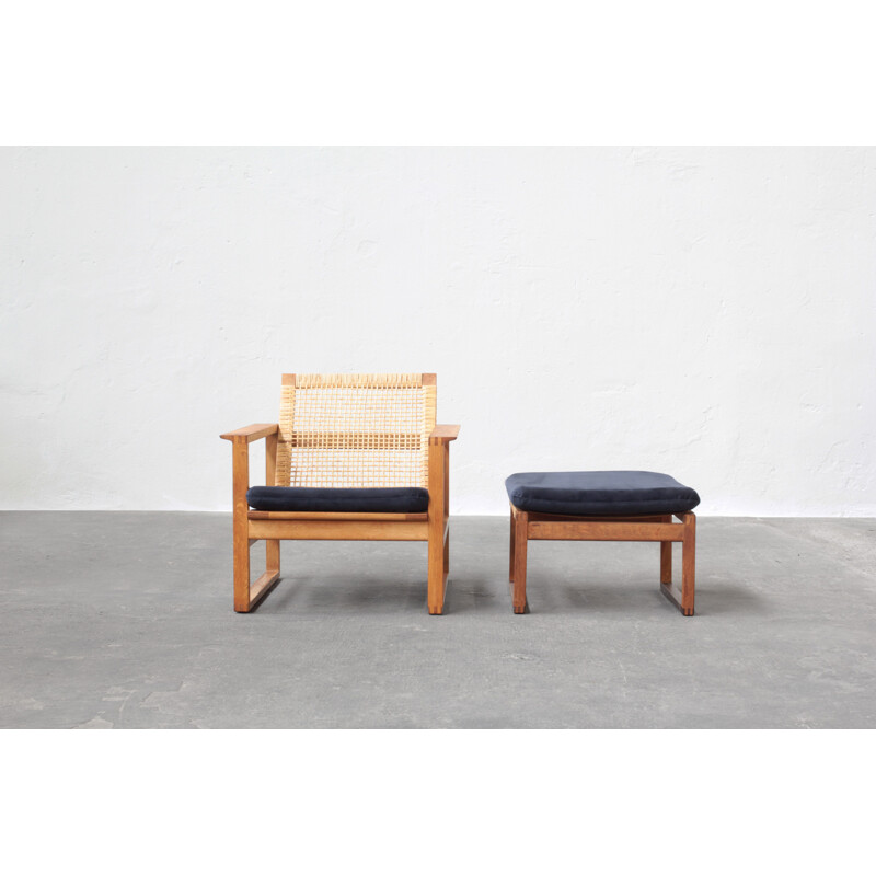 Vintage lounge chair with ottoman by Børge Mogensen for Fredericia, Denmark 1960s
