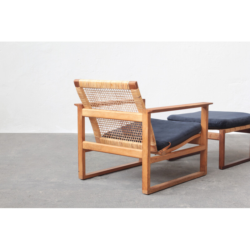 Vintage lounge chair with ottoman by Børge Mogensen for Fredericia, Denmark 1960s