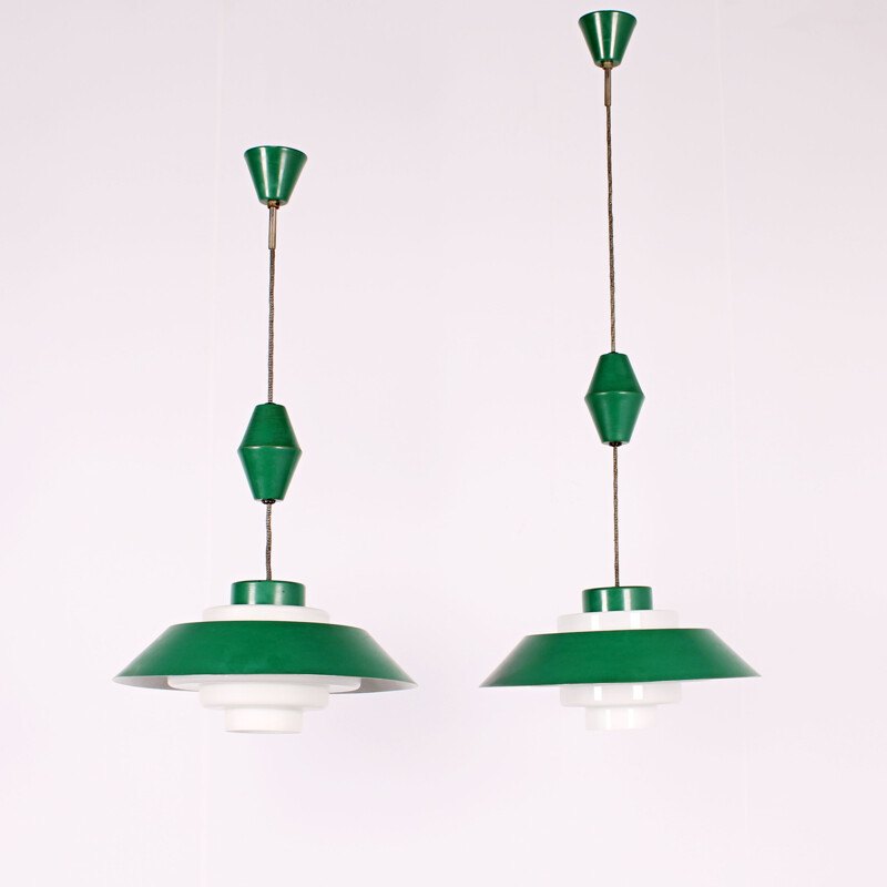 Pair of vintage pendant lamps by Kamenicky Senov