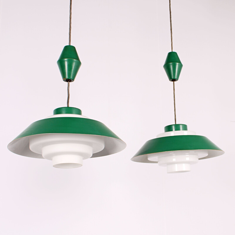 Pair of vintage pendant lamps by Kamenicky Senov