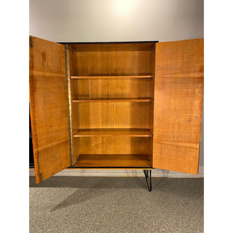 Vintage walnut veneer bookcase, Poland 1960