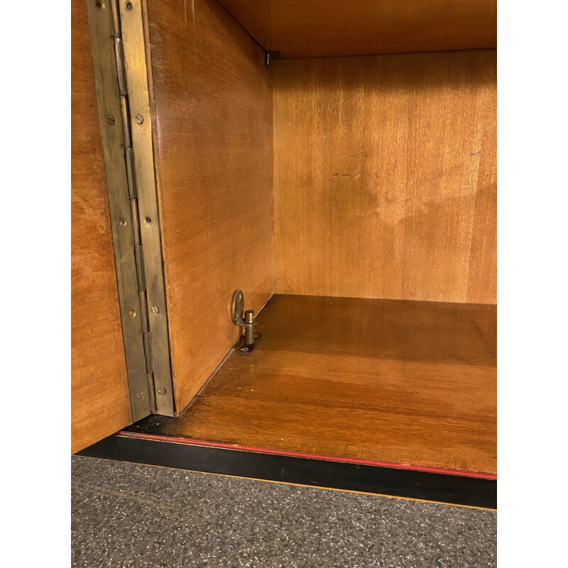 Vintage walnut veneer bookcase, Poland 1960