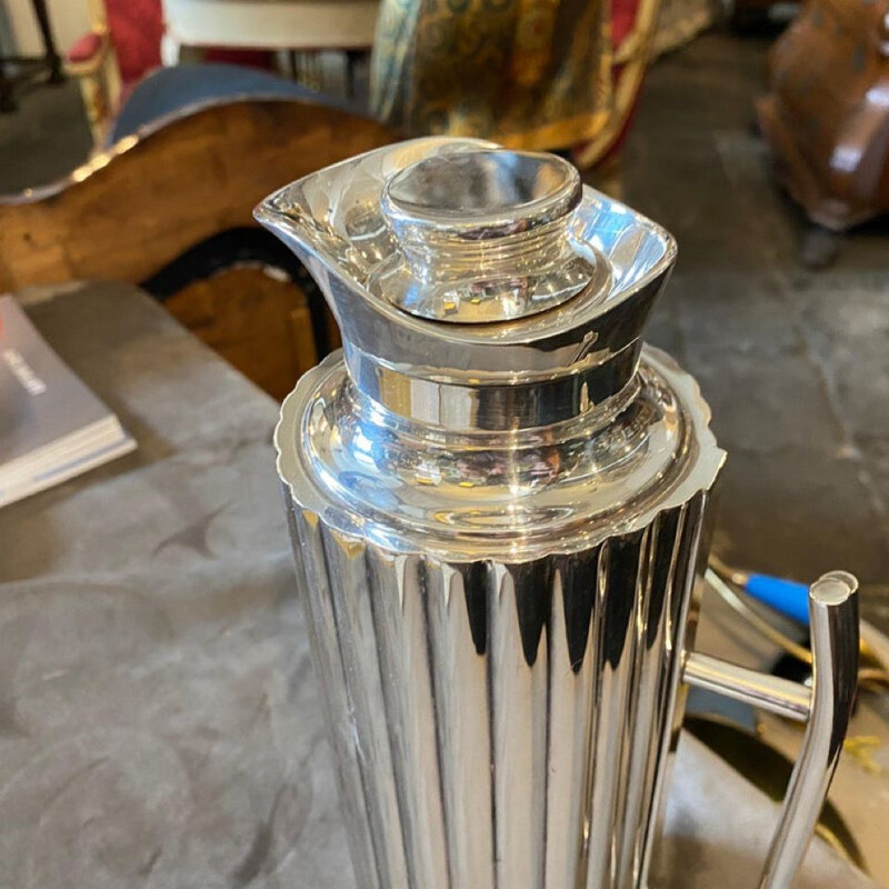 Vintage modernist silver plated thermos carafe by Cassetti Firenze, Italy 1970s