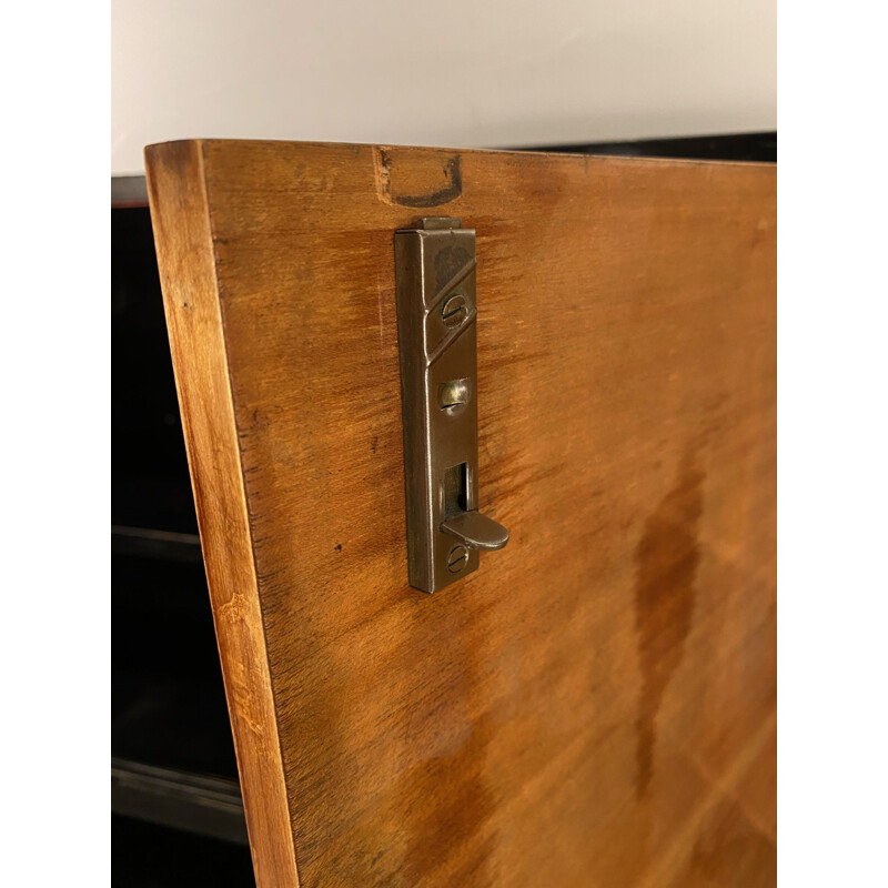 Vintage walnut veneer bookcase, Poland 1960