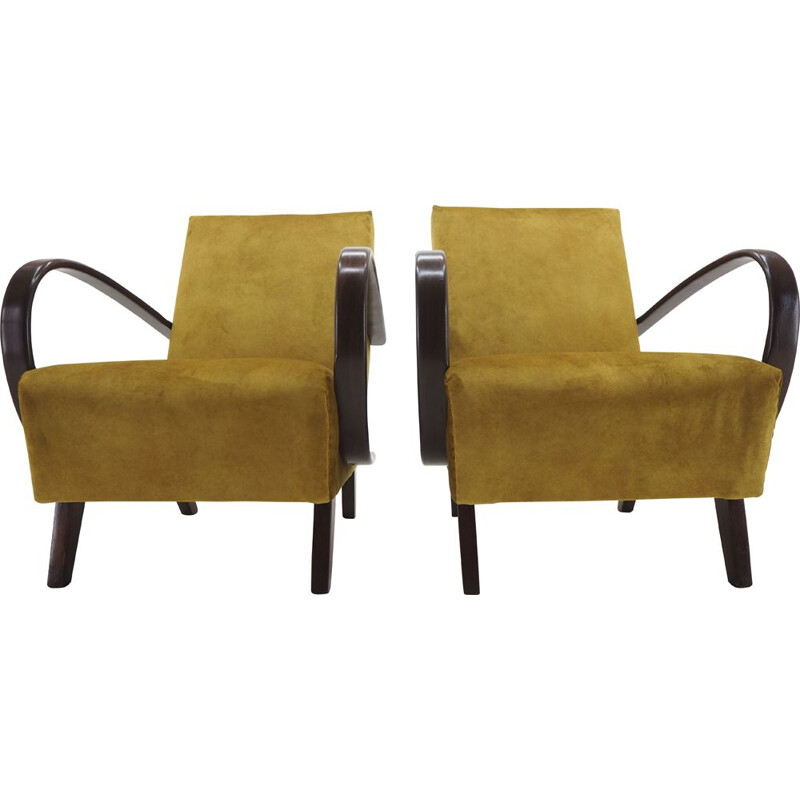 Pair of vintage armchairs by Jindrich Halabala, Czechoslovakia 1950