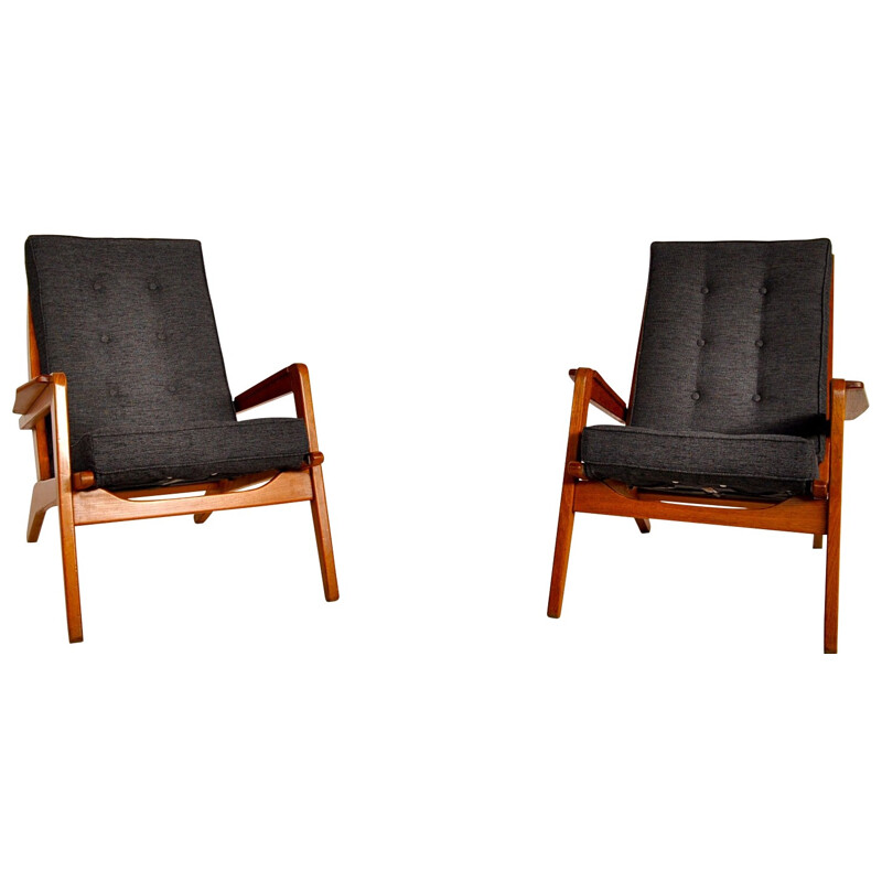 Pair of armchair "FS105", Pierre GUARICHE - 1940s