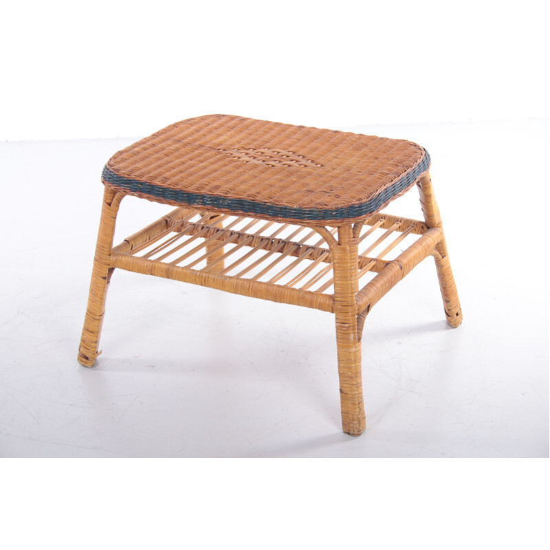 Vintage rattan side table