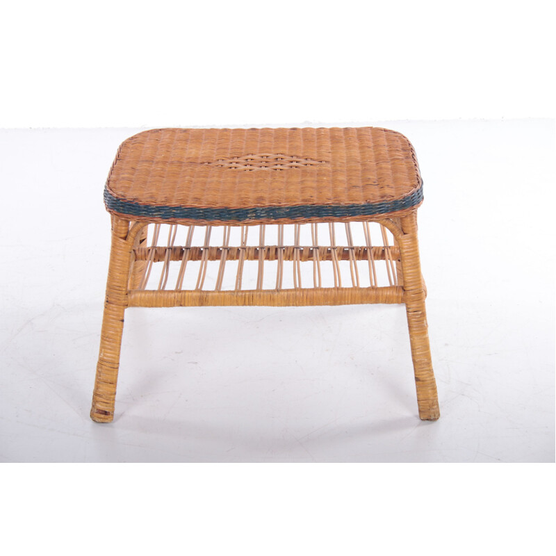 Vintage rattan side table