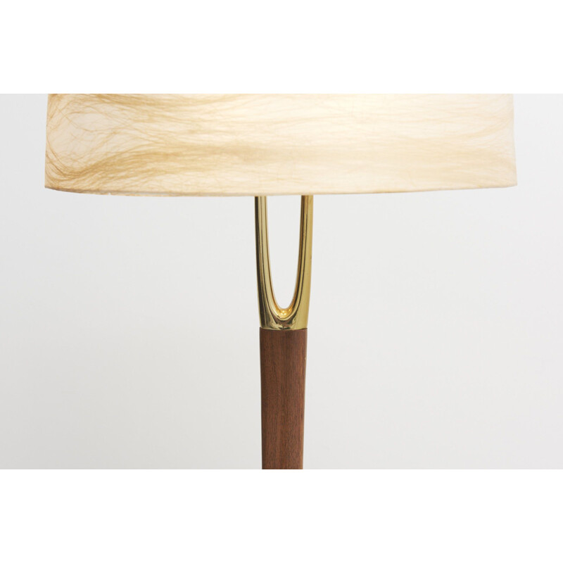 Mid century wall lamp in teak and brass by Gerald Thurston for Laurel Lamp Co, USA 1960s