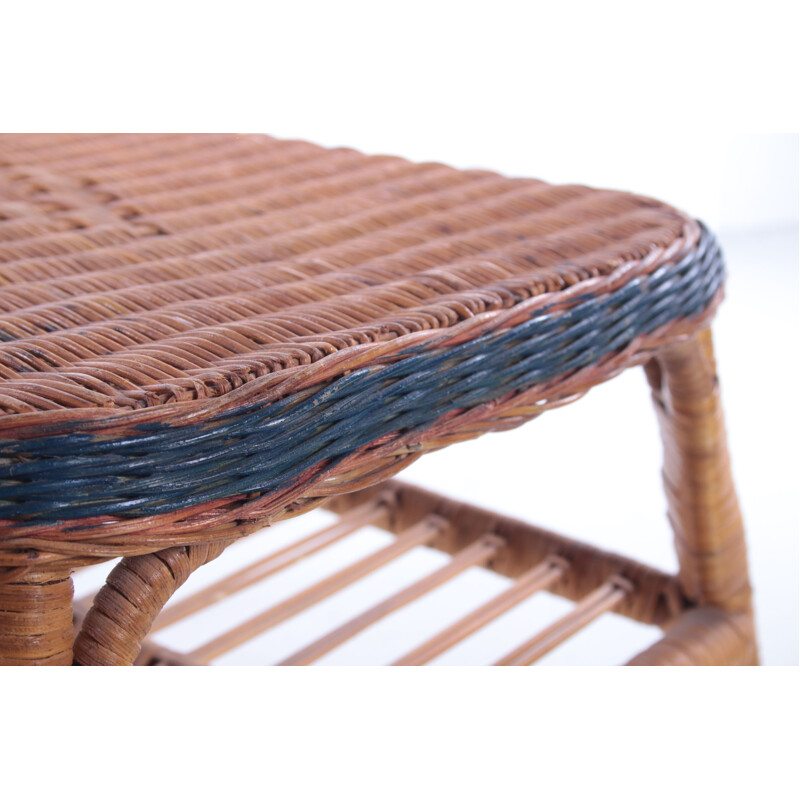 Vintage rattan side table