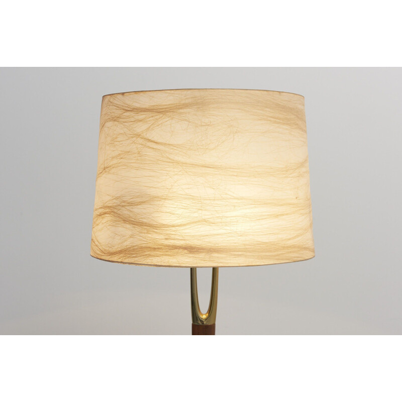 Mid century wall lamp in teak and brass by Gerald Thurston for Laurel Lamp Co, USA 1960s