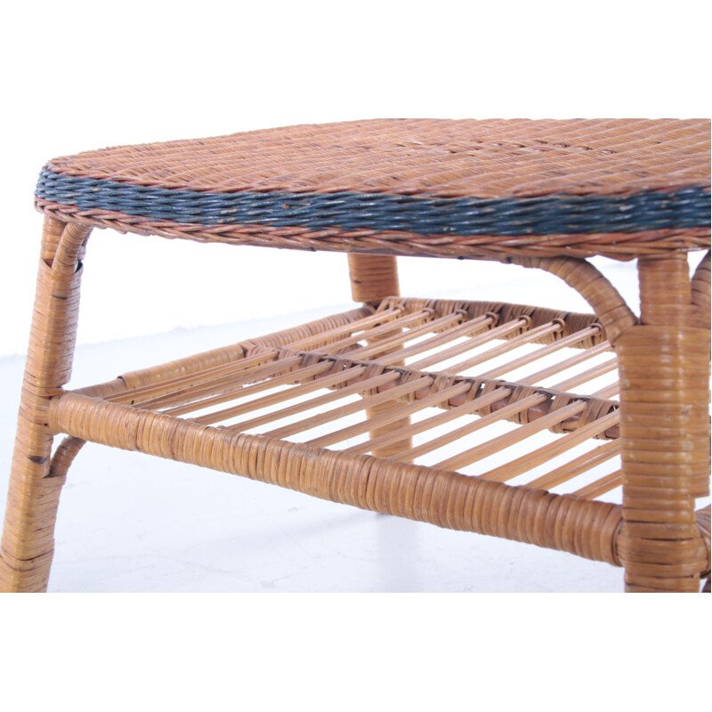 Vintage rattan side table