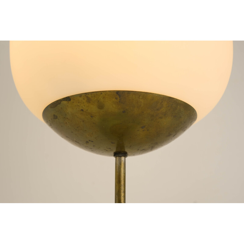 Mid century modernist  Scalpellato crystal & brass table lamp for Fontana Arte, Italy 1940s