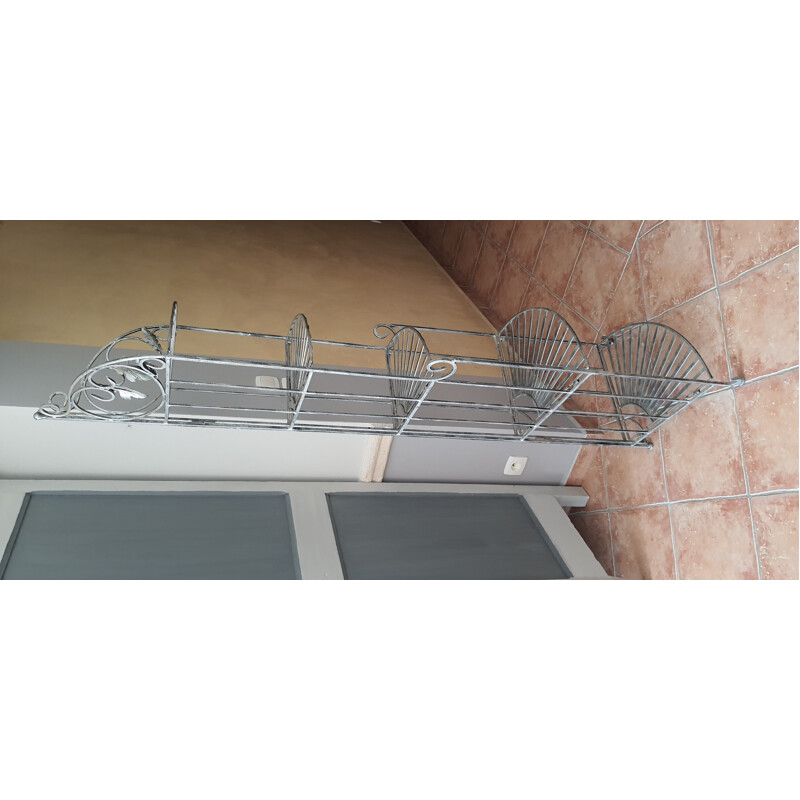 Vintage wrought iron corner shelf 