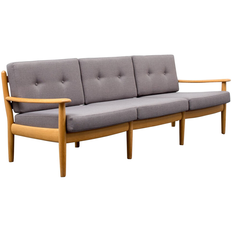 Scandinavian 3-seater sofa in oak, Wilhelm KNOLL - 1960s