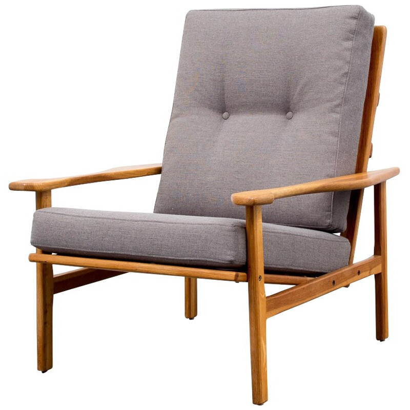 Fauteuil Scandinave en chêne - années 60