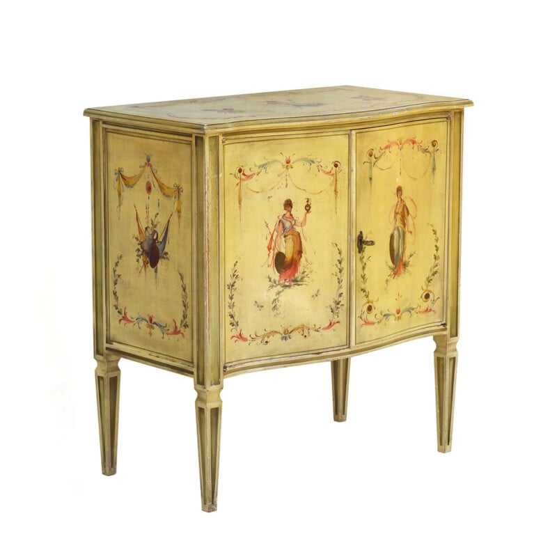 Vintage Venetian style hand painted cabinet C1960, Italy 1960