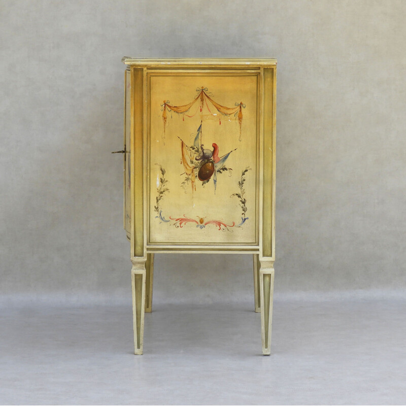 Vintage Venetian style hand painted cabinet C1960, Italy 1960