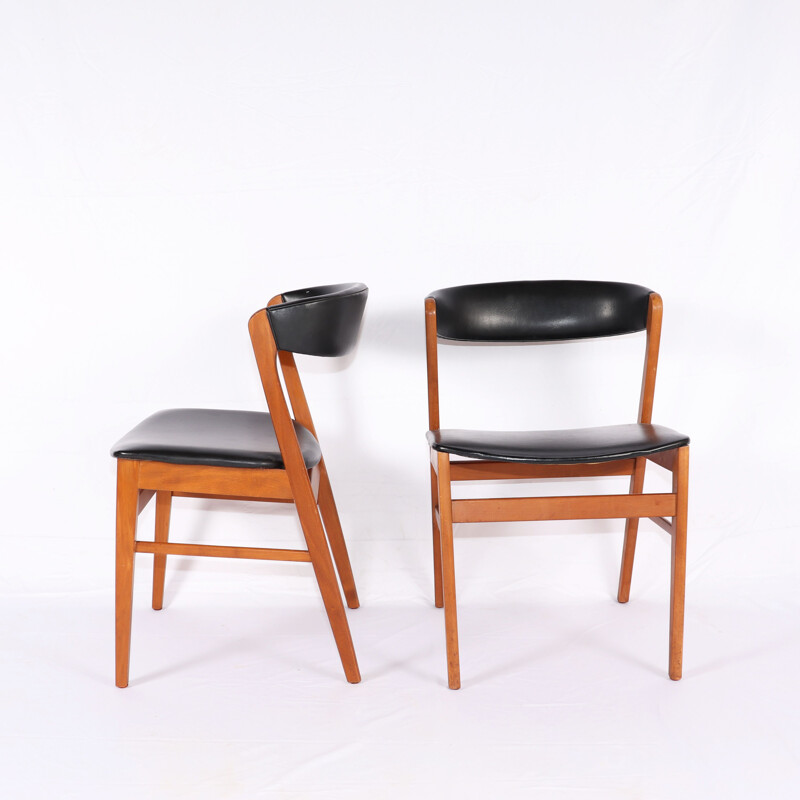 Paar vintage teakhouten stoelen, Denemarken 1960