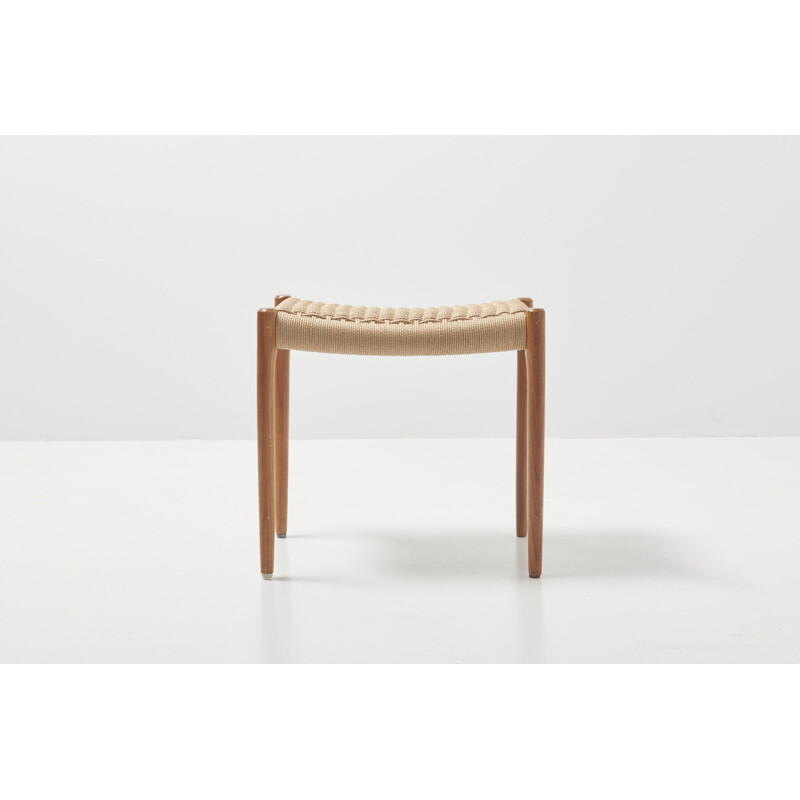 Mid century stool in teak and paper cord by Niels O. Møller for J.L. Møllers Møbelfabrik, Denmark 1950s