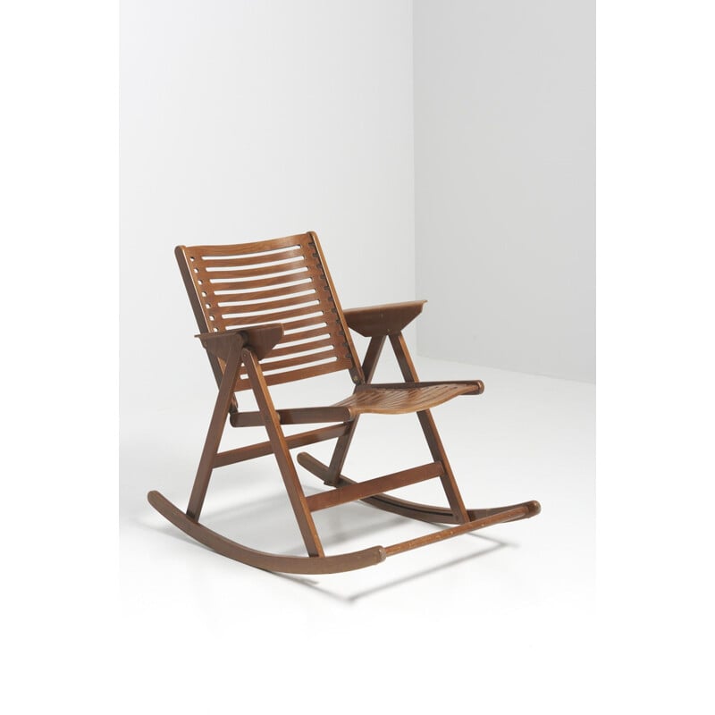 Mid century folding rocking chair by Niko Kralj for Stol Kamnik, Slovenia 1950s