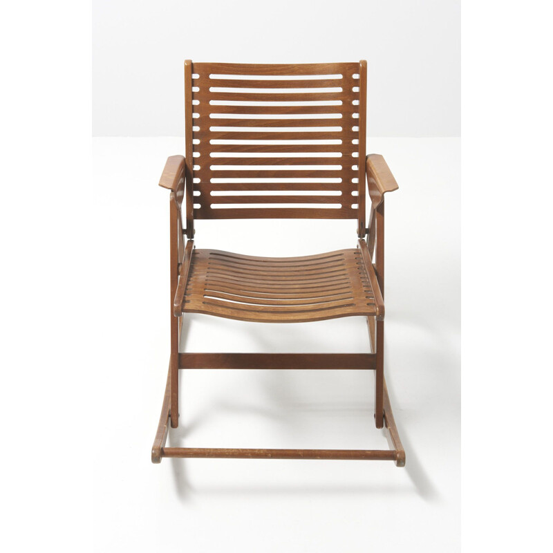 Mid century folding rocking chair by Niko Kralj for Stol Kamnik, Slovenia 1950s