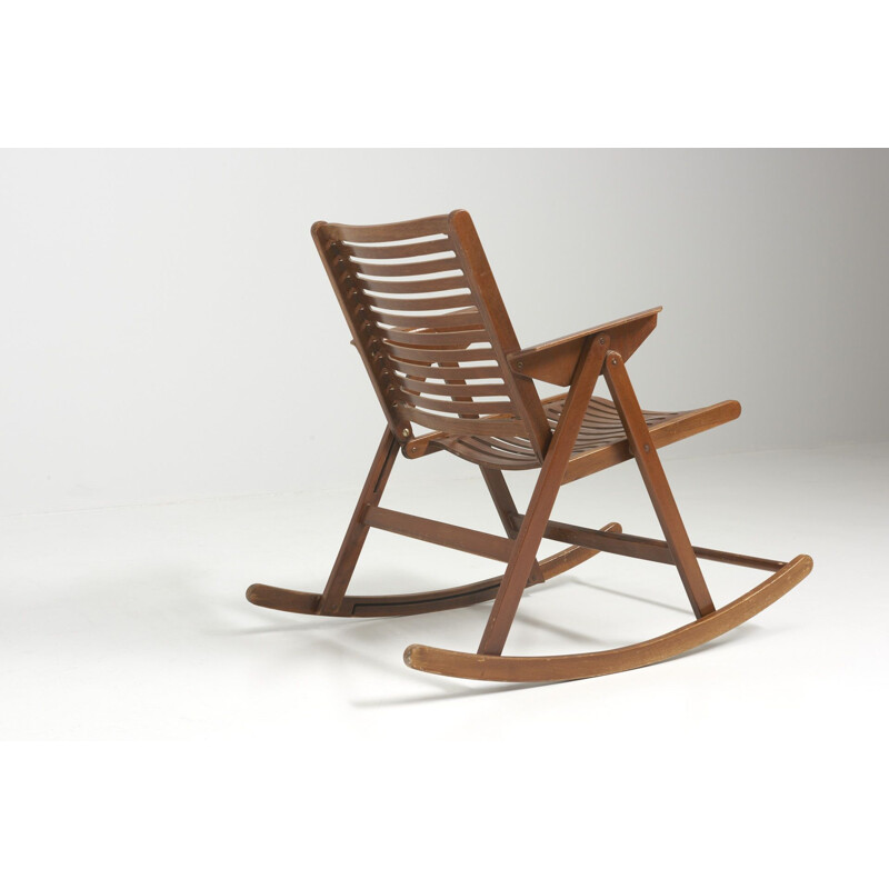 Mid century folding rocking chair by Niko Kralj for Stol Kamnik, Slovenia 1950s