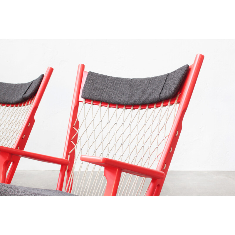 Pair of flag halyard chair vintage JH719 by Hans J. Wegner  for Johannes Hansen, Denmark 1968s