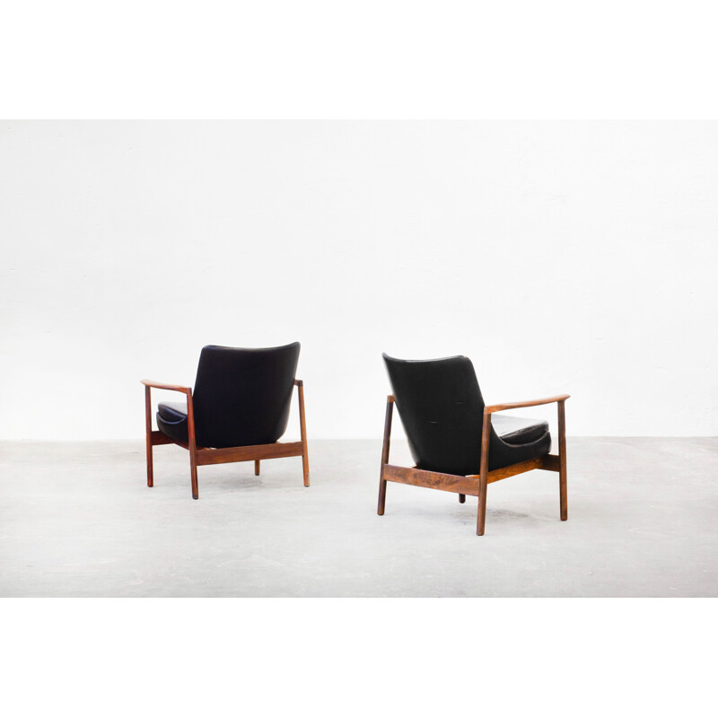 Pair of lounge chairs vintage by Ib Kofod-Larsen for Fröscher, Germany 1970s