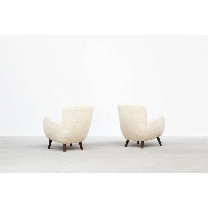 Pair of lounge chairs vintage by Frits Schlegel, Denmark 1940s