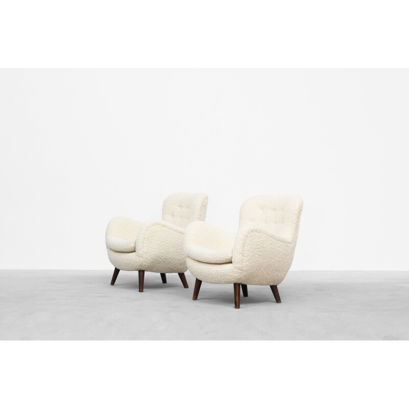 Pair of lounge chairs vintage by Frits Schlegel, Denmark 1940s