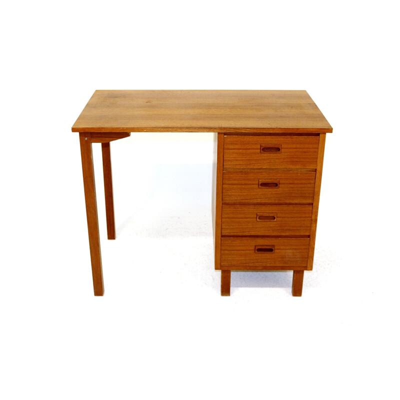 Vintage teak and beech desk, Sweden 1960