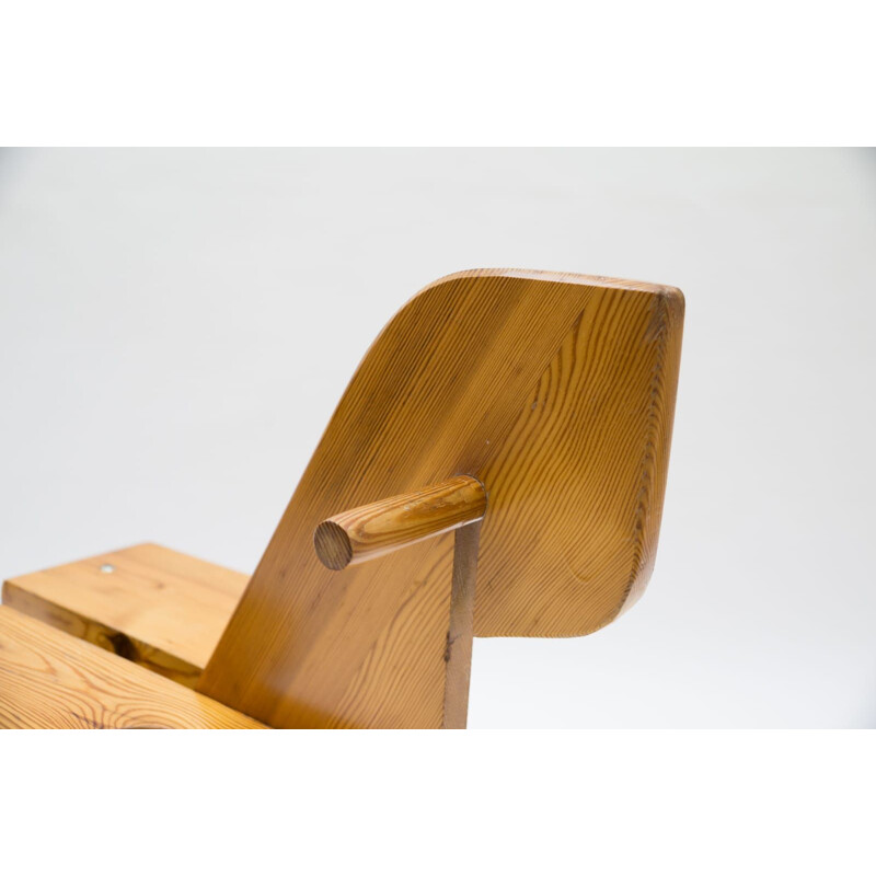 Vintage scandinavian pine rocking horse, 1960s