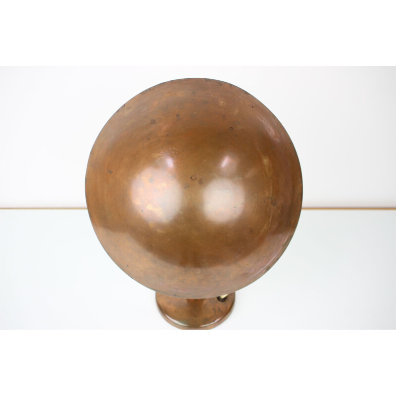 Vintage copper table lamp by Bauhaus, Czechoslovakia 1930s