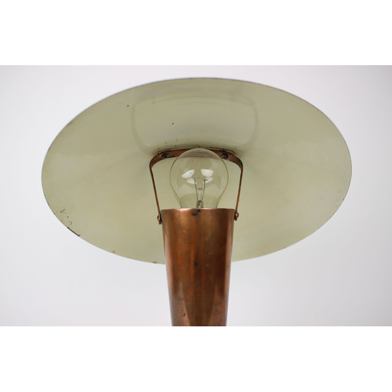 Lampe vintage en cuivre de Bauhaus, Tchécoslovaquie 1930