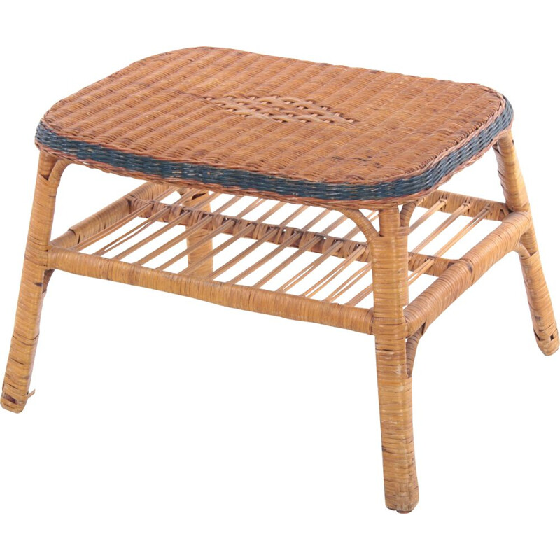 Vintage rattan side table