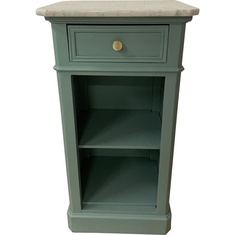 Vintage water green jam cupboard with white marble top