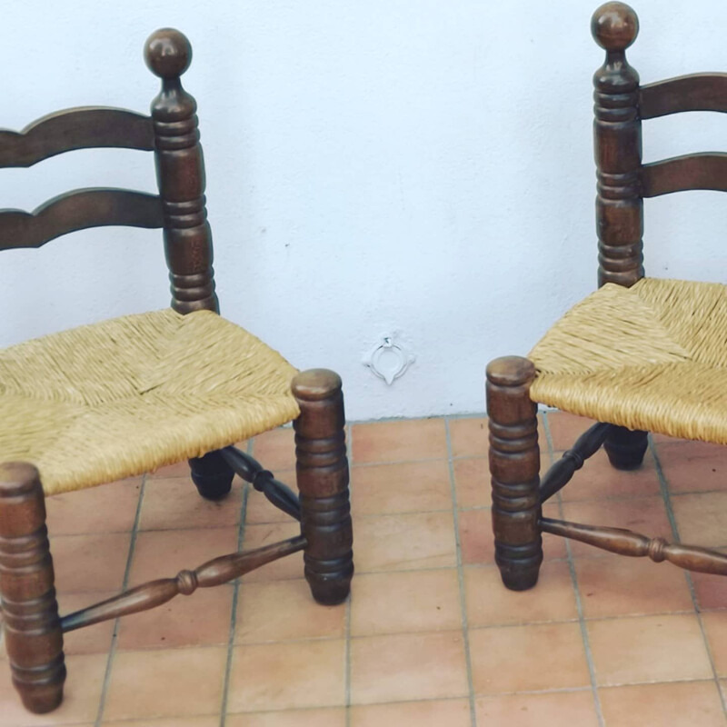 Pair of vintage side chairs by charles Dudouyt
