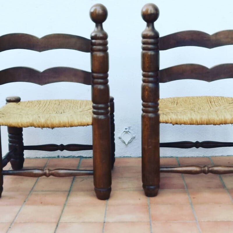 Paire de chaises d'appoint vintage de charles Dudouyt