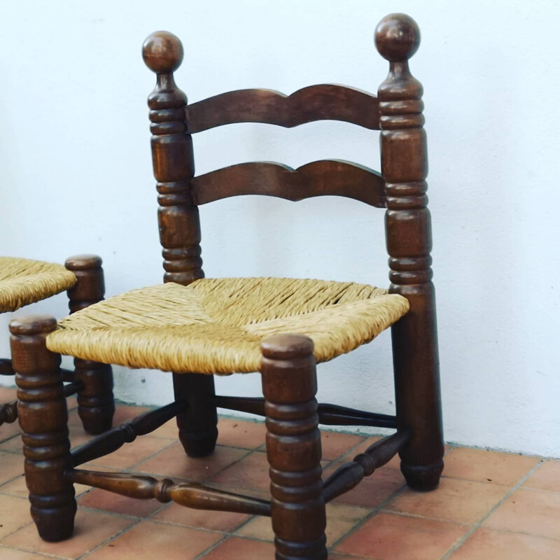 Par de sillas laterales vintage de charles Dudouyt