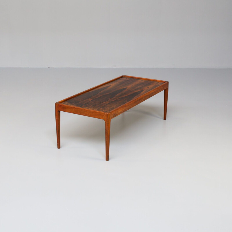 Vintage rosewood veneer coffee table with turnable tabletop, 1960s