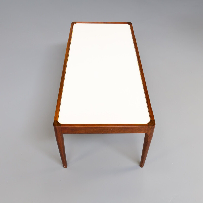 Table basse vintage en placage de palissandre avec plateau tournant, 1960