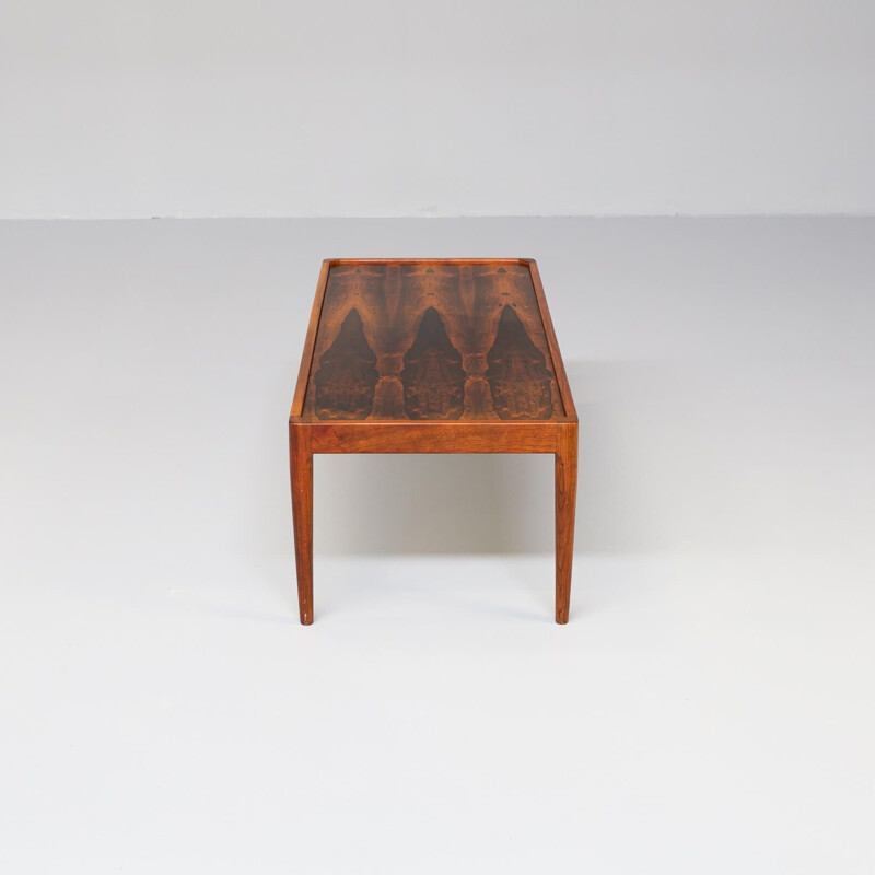 Vintage rosewood veneer coffee table with turnable tabletop, 1960s