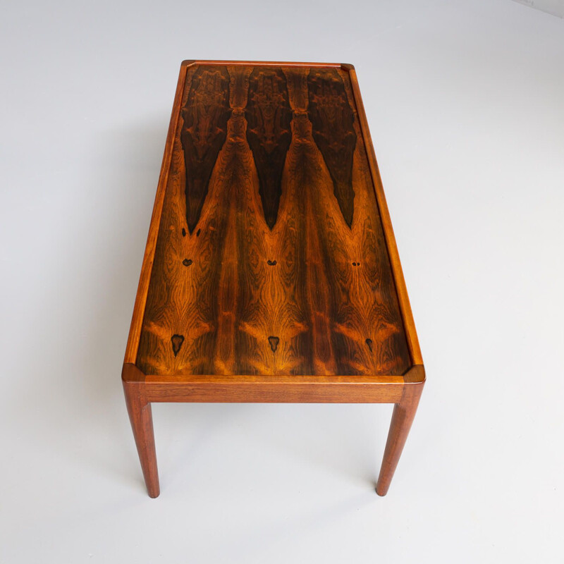 Vintage rosewood veneer coffee table with turnable tabletop, 1960s
