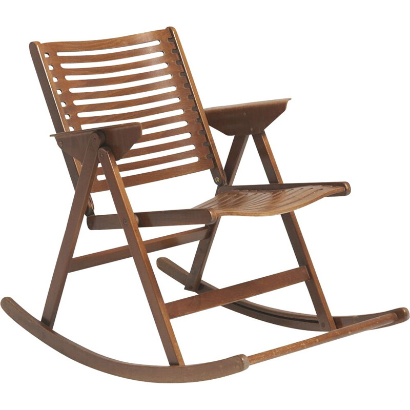 Mid century folding rocking chair by Niko Kralj for Stol Kamnik, Slovenia 1950s