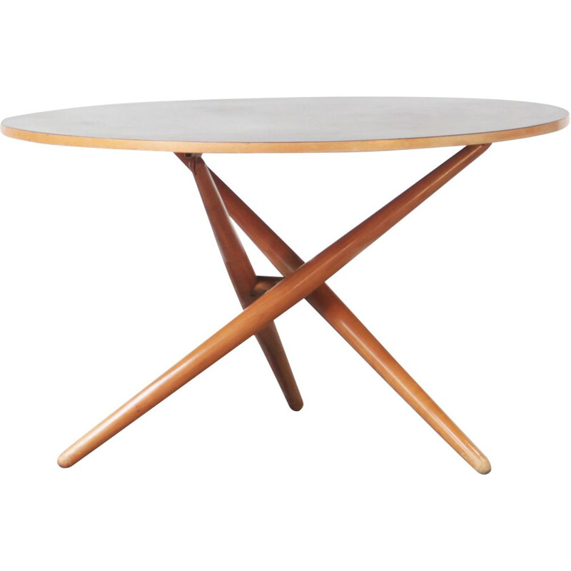 Table à manger vintage ronde Mod. Table Ess-Tee de Jurg Bally pour Wohnhilfe, Suisse 1951