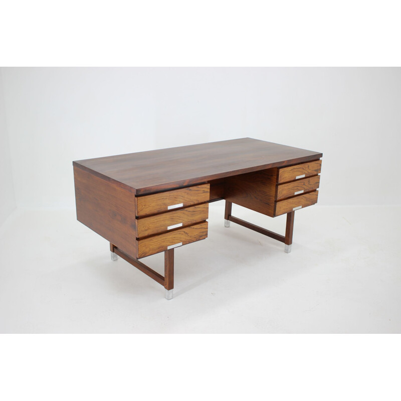 Vintage rosewood freestanding writing desk by Kai Kristiansen, Denmark 1960s