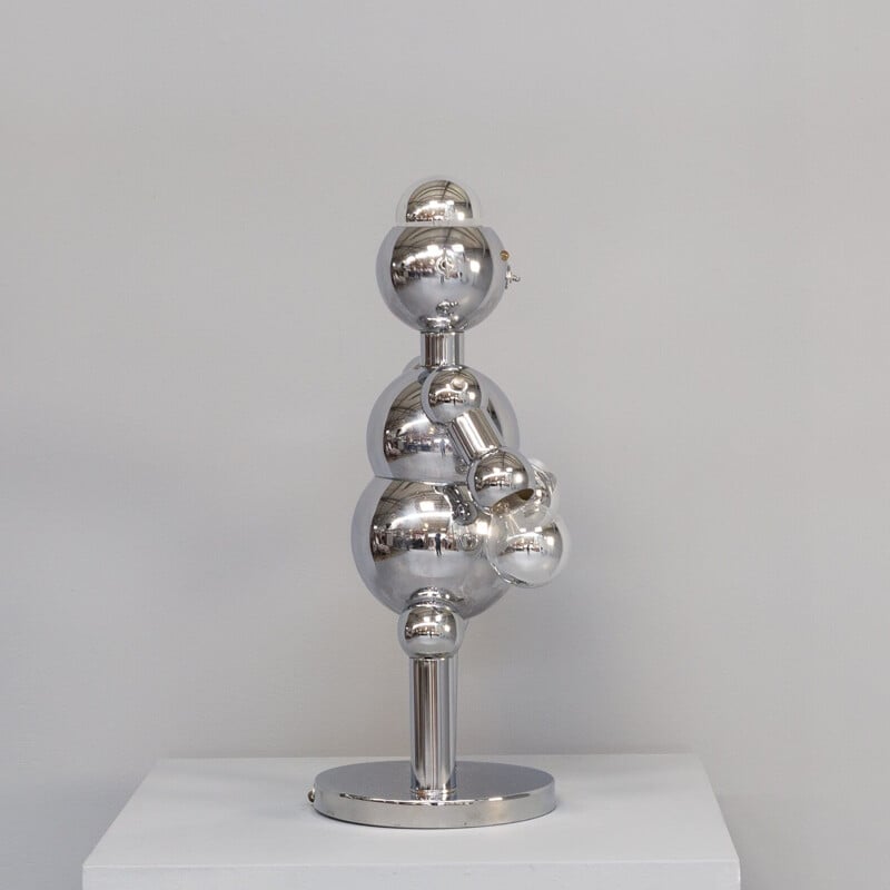 Lampe vintage sculpturale robot chromé pour Torino, 1970