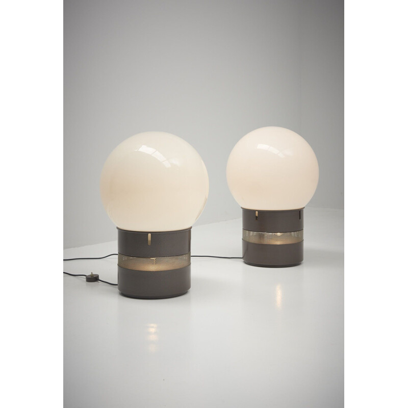 Paire de lampes de table Mezzoracolo vintage par Gae Aulenti pour Artemide, Italie 1960