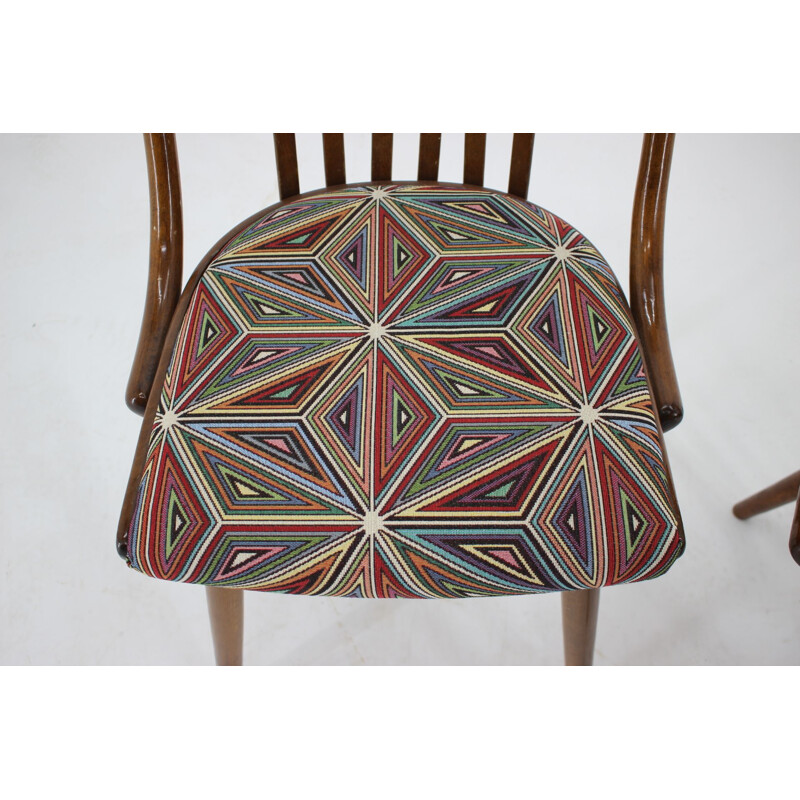 Ensemble de 4 chaises vintage en hêtre par Antonin Suman, Tchécoslovaquie 1960